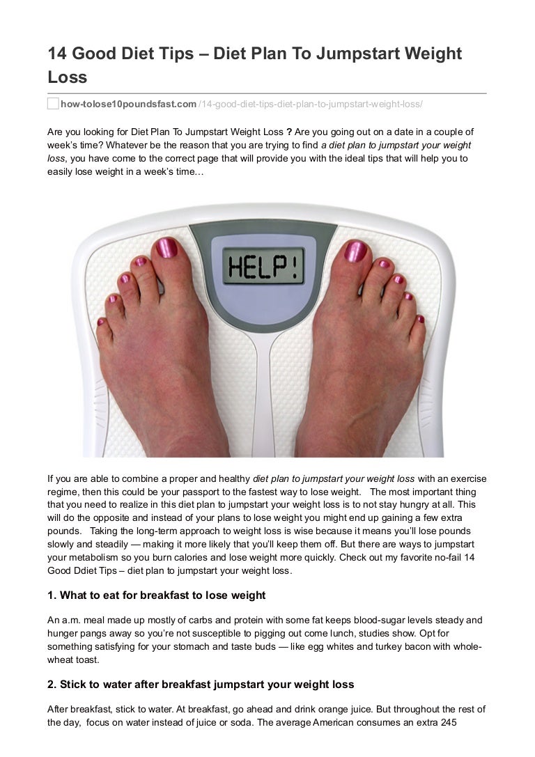 How to jumpstart a weight loss plan